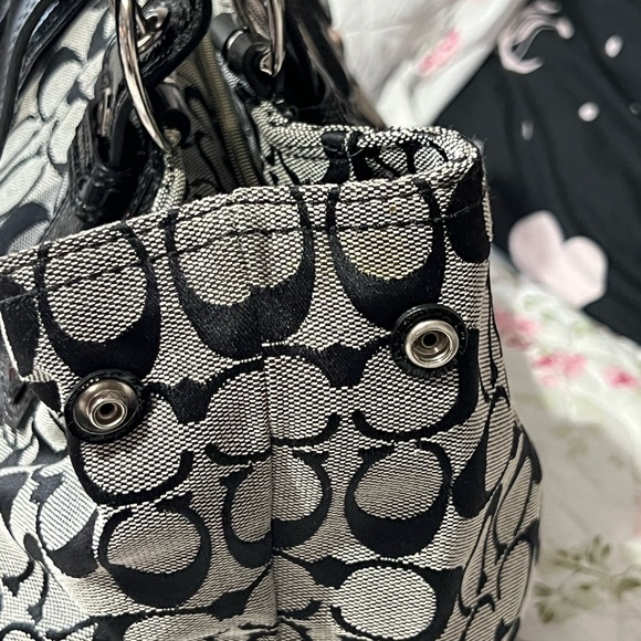 Coach Black and Gray Signature Tote Bag - Picture 3 of 15